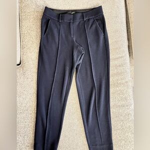 Loft Pants Dressy, Zippers on back ankles, navy blue, women’s size 4